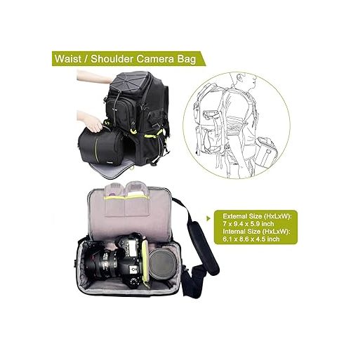  Endurax Camera Backpack Large DSLR/SLR Mirrorless Photography Camera Bag Extra Large Travel Hiking with 15.6 Laptop Compartment Waterproof Rain Cover