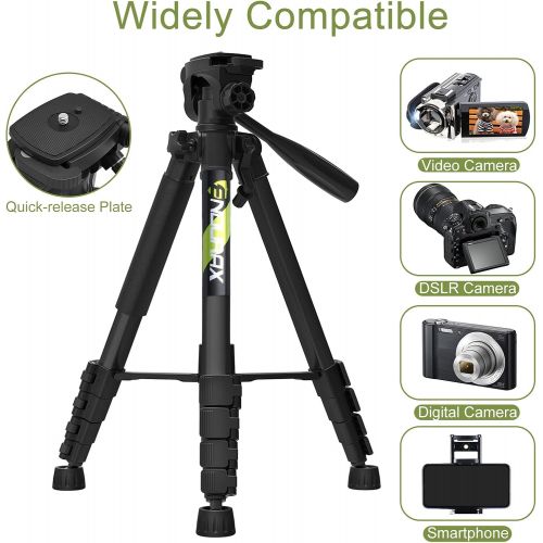  Endurax 66 Video Camera Tripod Stand Compatible with Nikon Canon, DSLR Cameras