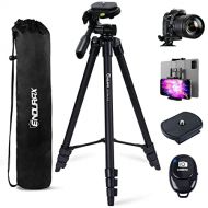 Endurax 60 Camera Tripod Stand Compatible with Canon Nikon DSLR with Remote Shutter, Bubble Level, Phone/Tablet Holder
