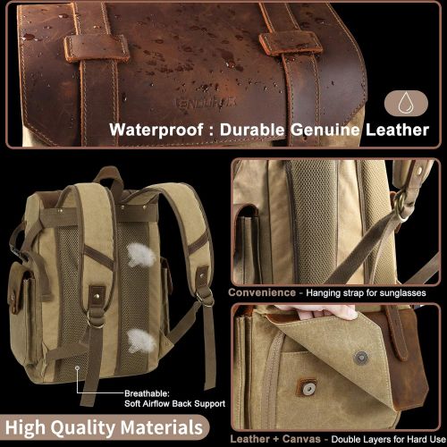  Endurax Leather Camera Backpack Bag for Photographers Waterproof DSLR Backpacks
