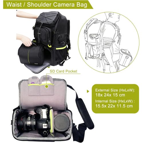  Endurax Extra Large Camera DSLR/SLR Backpack for Outdoor Hiking Trekking with 15.6 Laptop Compartment