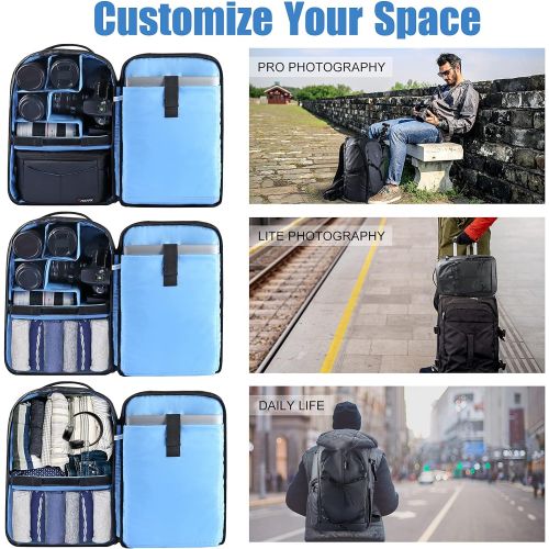  Endurax Camera Backpack Bags for Photographers, Waterproof DSLR Backpack with Laptop Compartment & Tripod Holder