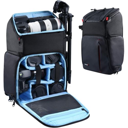  Endurax Camera Backpack, Waterproof Cameras Bag Drone Backpacks for Photographers, 2 DSLR Camera Bags Compatible with Canon Nikon with 15.6 Laptop Compartment