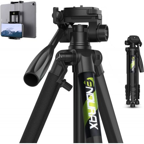  Endurax 74 Camera Tripod for Canon Nikon Sony, DSLR Tripod Stand Tall with Phone Mount and Carry Bag