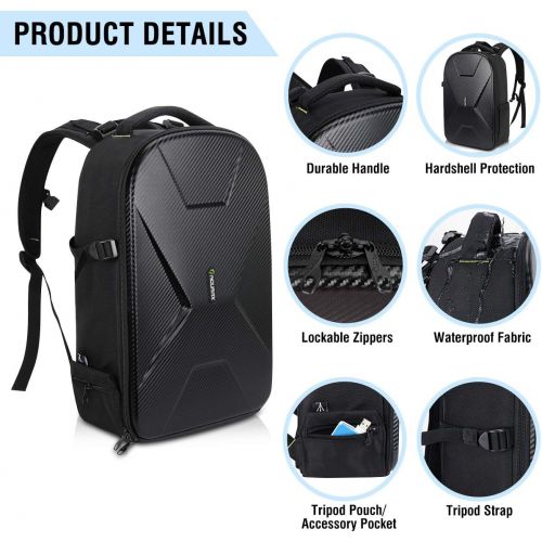  Endurax Camera Backpack Waterproof for DSLR SLR Photographer Camera Bag for Mirrorless Camera with Hardshell Protection Upgrade