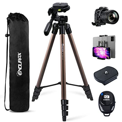  Endurax 60 Tripod for Camera Canon Nikon DSLR, Camera Phone Tripod with Universal Holder, Carry Bag, Max. Load 6.6 lbs