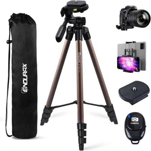  Endurax 60 Tripod for Camera Canon Nikon DSLR, Camera Phone Tripod with Universal Holder, Carry Bag, Max. Load 6.6 lbs