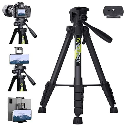  Endurax 66 Tripod for Camera and Phone Camera Tripod Stand with Quick Release Plate Compatible with iPhone Nikon Canon DSLR Heavy Duty and Sturdy