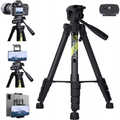  Endurax 66 Tripod for Camera and Phone Camera Tripod Stand with Quick Release Plate Compatible with iPhone Nikon Canon DSLR Heavy Duty and Sturdy