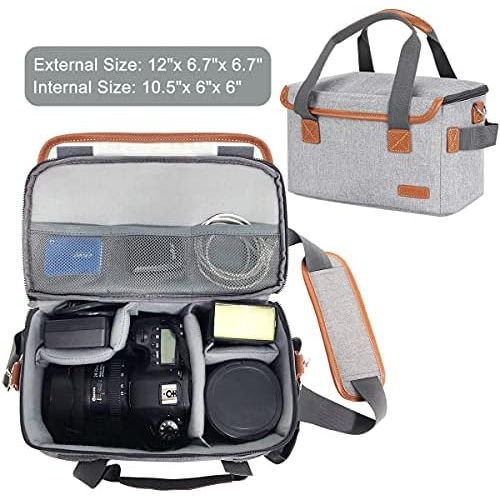  Endurax Waterproof Camera Backpack for Women and Men Fits 15.6 Laptop with Build-in DSLR Shoulder Photographer Bag (Gray)