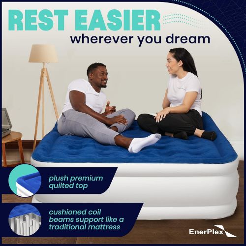  EnerPlex Twin Air Mattress for Camping, Home & Travel - 13 Inch Double Height Inflatable Bed with Built-in Dual Pump - Durable, Adjustable Blow Up Mattress - Easy to Inflate/Quick