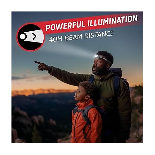  Energizer LED Headlamp (2-Pack) Universal+, IPX4 Water Resistant Headlamps, High-Performance Head Light for Outdoors, Camping, Running, Storm, Survival, (Batteries Included)