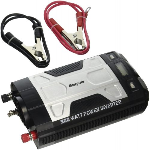  Energizer ENERGIZER 900 Watt Power Inverter converts 12V DC from cars battery to 120 Volt AC with 2 USB ports 2.1A shared compatible with iPad iPhone