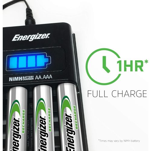  [아마존핫딜][아마존 핫딜] Energizer AA/AAA 1 Hour Charger with 4 AA NiMH Rechargeable Batteries (Charges AA or AAA batteries in 1 hour or less) - Packaging May Vary