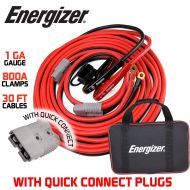 Energizer 1 Gauge 800A Permanent Installation kit Jumper Battery Cables with Quick Connect Plug 30 Ft Booster Jump Start - 30 Ft Allows You to Boost a Battery from Behind a Vehicle