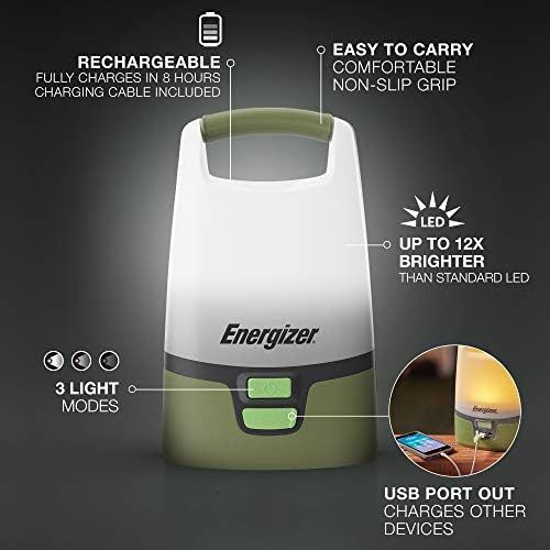  Rechargeable LED Camping Lantern by Energizer, 1000+ Lumens, IPX4 Water Resistant, Super Bright Tent Light, Rugged Lanterns for Hurricane, Emergency, Survival Kits, Hiking, (USB Ca