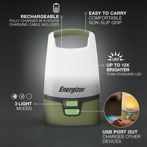  Rechargeable LED Camping Lantern by Energizer, 1000+ Lumens, IPX4 Water Resistant, Super Bright Tent Light, Rugged Lanterns for Hurricane, Emergency, Survival Kits, Hiking, (USB Ca