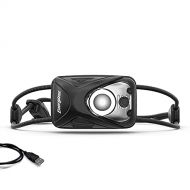 Energizer LED Rechargeable Headlamp, 5 Light Modes, Bright Reflective Mini Head Light for Outdoors, Camping and Mechanic Work Light, USB Cable Included, Black