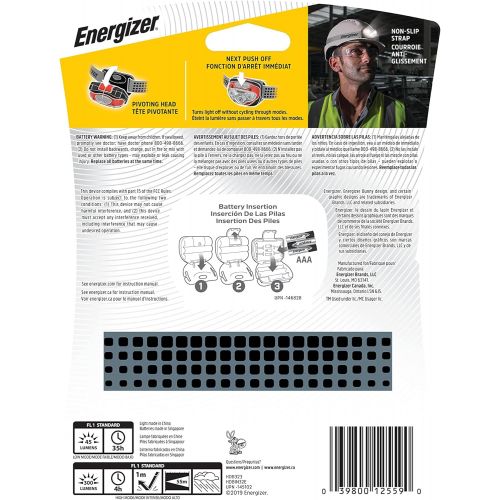  Energizer Industrial Headlamp, Water Resistant Bright LED Headlamp for Hard Hat, Durable Work Light, Batteries Included, Pack of 1