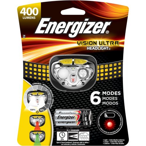  Energizer Vision LED Headlamp, Bright Headlamp for Camping, Water Resistant Emergency Light, Includes Batteries, Pack of 1