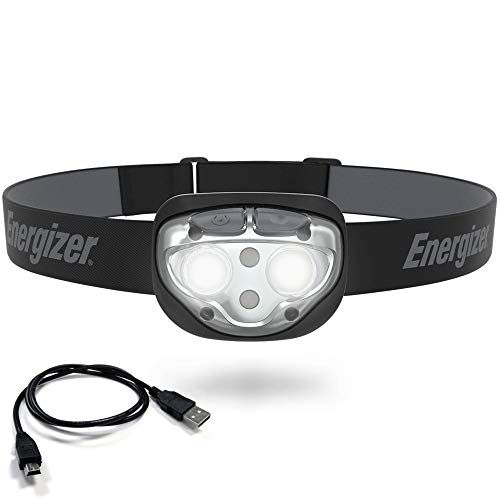  Energizer LED Rechargeable Headlamp S400, Ultra Bright Head Lamp, Durable IPX4 Water Resistant, Adjustable and Comfortable Headlamp Flashlights for Adults (USB Cable Included)