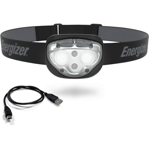  Energizer LED Rechargeable Headlamp S400, Ultra Bright Head Lamp, Durable IPX4 Water Resistant, Adjustable and Comfortable Headlamp Flashlights for Adults (USB Cable Included)