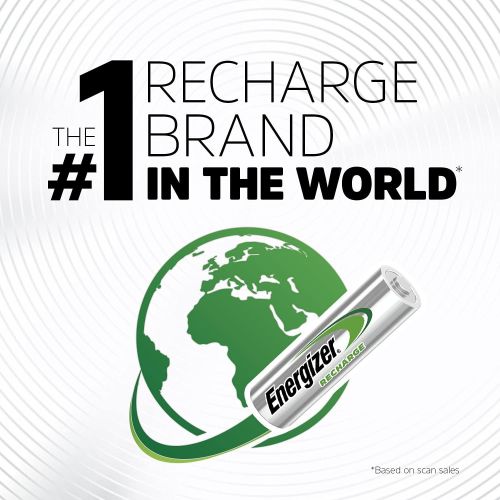  Energizer Rechargeable AA Batteries, 2,000 mAh NiMH, Pre-charged, Chargeable for 1,000 Cycles, 8 Count (Recharge Universal)