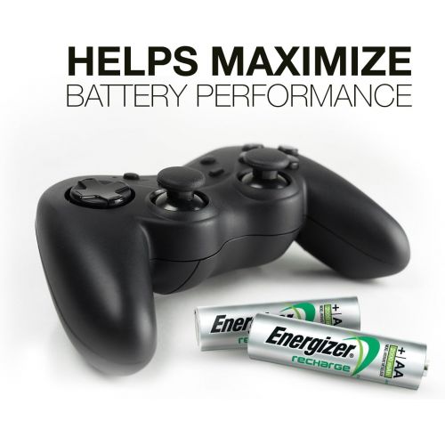 Energizer Rechargeable AA and AAA Battery Charger (Recharge Pro) with 4 AA NiMH Rechargeable Batteries, Auto-Safety Feature, Over-charge Protection