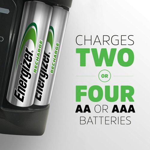  Energizer Rechargeable AA and AAA Battery Charger (Recharge Pro) with 4 AA NiMH Rechargeable Batteries, Auto-Safety Feature, Over-charge Protection