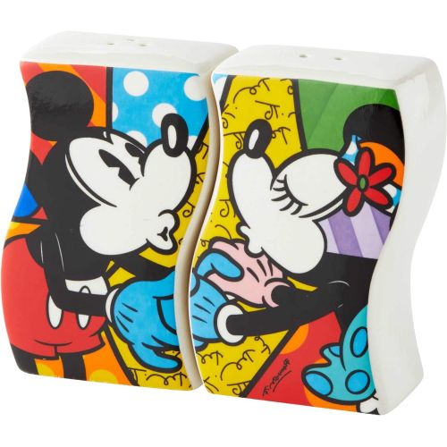  Enesco Disney by Britto Mickey and Minnie Mouse Kissing Salt and Pepper Shakers, 3 Inch
