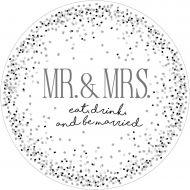 Enesco Our Name is Mud Wedding Mrs. Eat Drink and Be Married Platter, 11.25 Inch, Multicolor