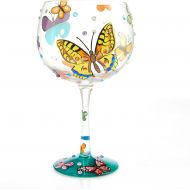 [아마존베스트]Enesco Designs by Lolita Butterflies Copa de Balon Gin Cocktail Glass, 24 Ounce, Multicolor
