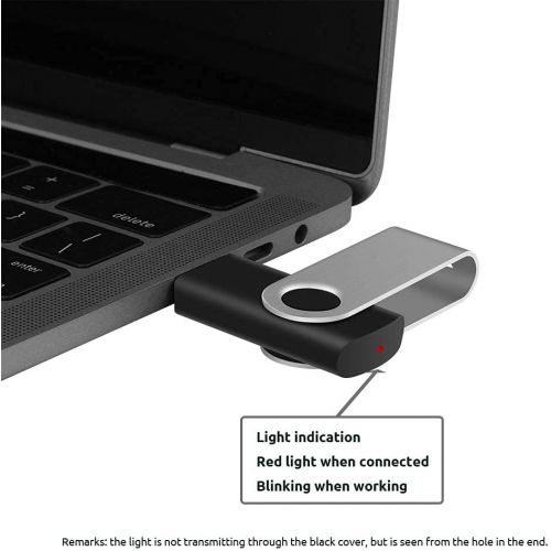  Enfain 16GB USB 2.0 Flash Memory Stick Drive Swivel Thumb Drives Bulk 10 Pack, with LED Indicator, 12 x Removable White Labels ( Black )