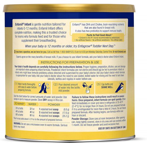  [아마존베스트]Enfamil Gentle Baby Formula Milk Powder, 21.1 ounce (Pack of 4) - Omega 3, Probiotics, Iron, Immune & Brain Support