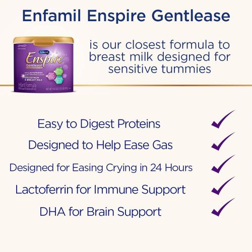  Enfamil Enspire Gentlease Baby Formula Milk Powder, 20 ounce (Pack of 4) - MFGM, Lactoferrin (found in Colostrum), Omega 3 DHA, Iron, Probiotics, & Immune Support