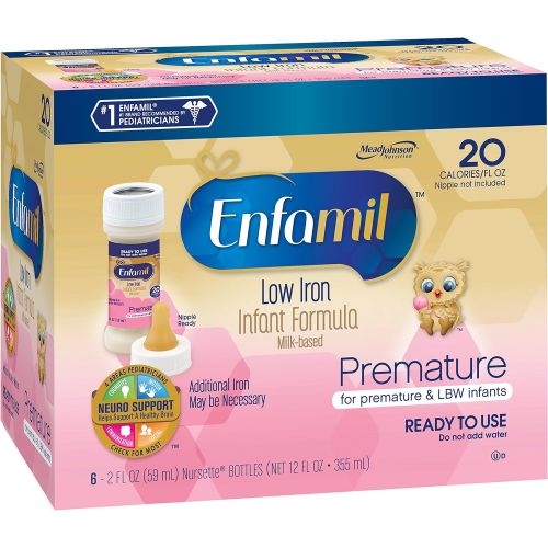  Enfamil Ready to Feed Premature Newborn Baby Formula Milk, 2 Fluid Ounce (6 count), Low Iron 20 Calorie