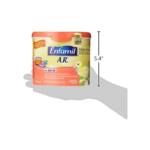  Enfamil A.R. Infant Formula - Clinically Proven to Reduce Spit-Up in 1 week - Reusable Powder Tub, 19.5 oz Omega 3 DHA & Iron, Thickened with Rice Starch(Package May Vary)