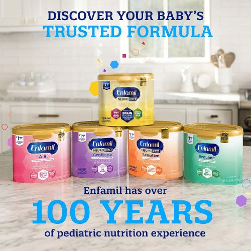  Enfamil A.R. Infant Formula - Clinically Proven to Reduce Spit-Up in 1 week - Reusable Powder Tub, 19.5 oz Omega 3 DHA & Iron, Thickened with Rice Starch(Package May Vary)