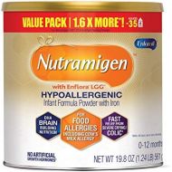 Enfamil Nutramigen Hypoallergenic Colic Baby Formula Lactose Free Milk Powder, 19.8 Ounce - Omega 3 DHA, LGG Probiotics, Iron, Immune Support