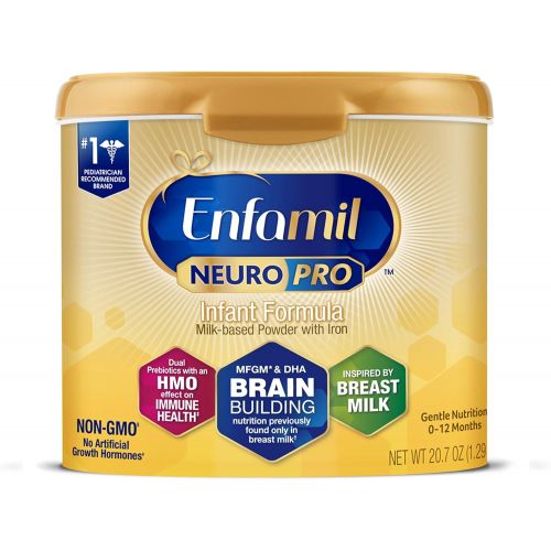  Enfamil NeuroPro Baby Formula Milk Powder Reusable Tub, 20.7 oz -Brain Building Nutrition Inspired by Breast Milk-Omega 3 DHA, Non-GMO, MFGM, Prebiotics, Iron & Immune Support (Pac