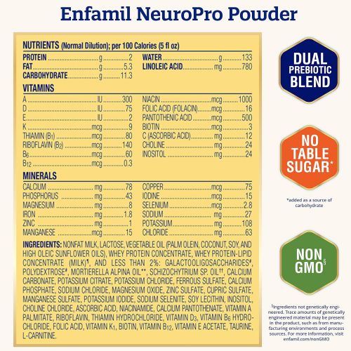  Enfamil NeuroPro Baby Formula Milk Powder Reusable Tub, 20.7 oz -Brain Building Nutrition Inspired by Breast Milk-Omega 3 DHA, Non-GMO, MFGM, Prebiotics, Iron & Immune Support (Pac