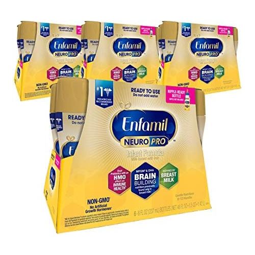  Enfamil NeuroPro Ready to Feed Baby Formula Milk, 8 Fluid Ounce (24 Count) - MFGM, Omega 3 DHA, Probiotics, Iron & Immune Support