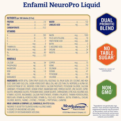  Enfamil NeuroPro Ready to Feed Baby Formula Milk, 8 Fluid Ounce (24 Count) - MFGM, Omega 3 DHA, Probiotics, Iron & Immune Support