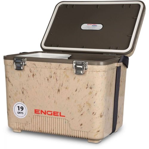  Engel Coolers 19 Quart 32 Can Lightweight Insulated Ice Cooler Drybox, Grassland