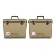 Engel Coolers 19 Quart 32 Can Capacity Insulated Cooler Drybox, Tan (2 Pack)