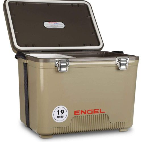  Engel Coolers 19 Quart 32 Can Capacity Insulated Cooler Drybox, Tan (2 Pack)