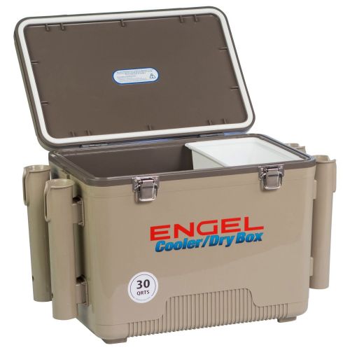  Engel Cooler/Dry Box 19 Qt with Rod Holders - Tan