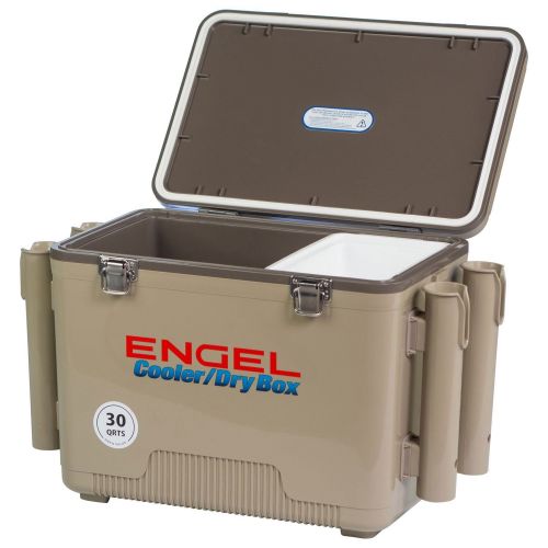  Engel Cooler/Dry Box 19 Qt with Rod Holders - Tan