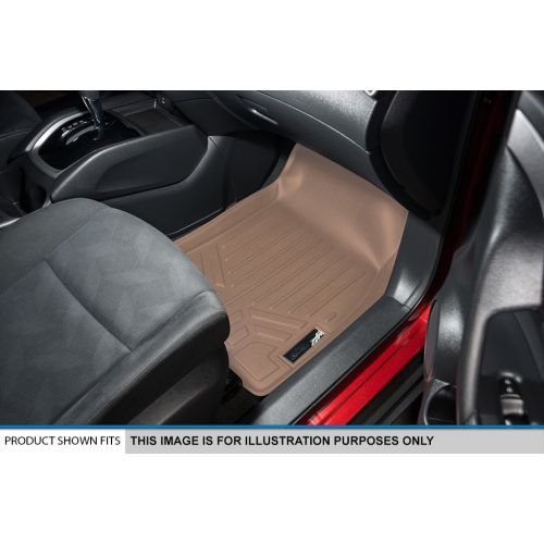  Engine MAX LINER A1246/B1246 Tan Floor Mat (for Ford F-250 / F-350 2017 SuperCrew Cab with Front Bucket Seats 2 Row Set)