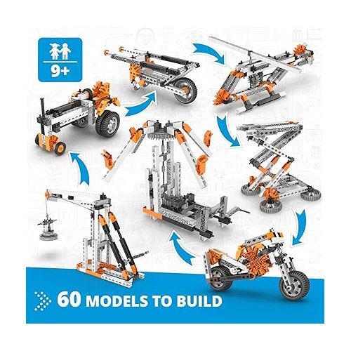  Engino- STEM Toys, Simple Machines, Construction Toys for Kids 9+, Gifts for Boys & Girls (60 Model Options), Building Toys for Learning & Fun